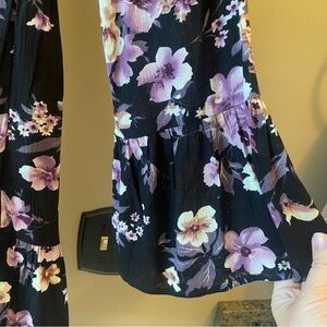 Purple and black floral fall dress